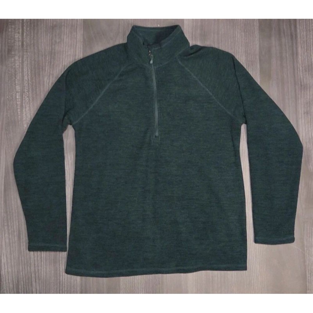 Eddie Bauer Coat Quarter Zip Up Dark Green Womens Size Medium Sweatshirt